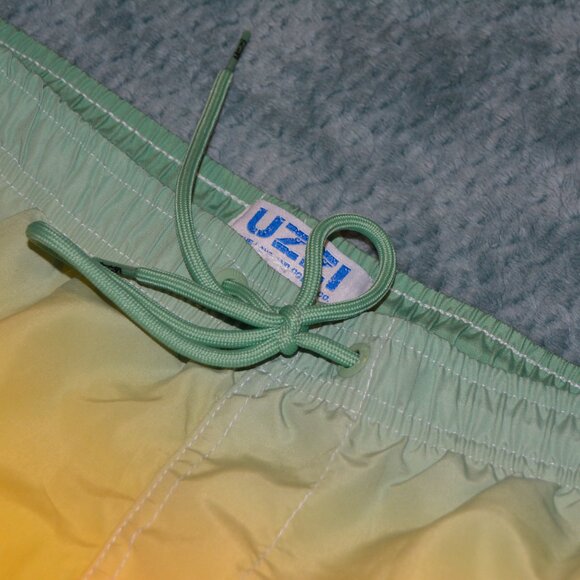 Uzzi | Men's multicolor board shorts pink yellow green - Picture 4 of 7